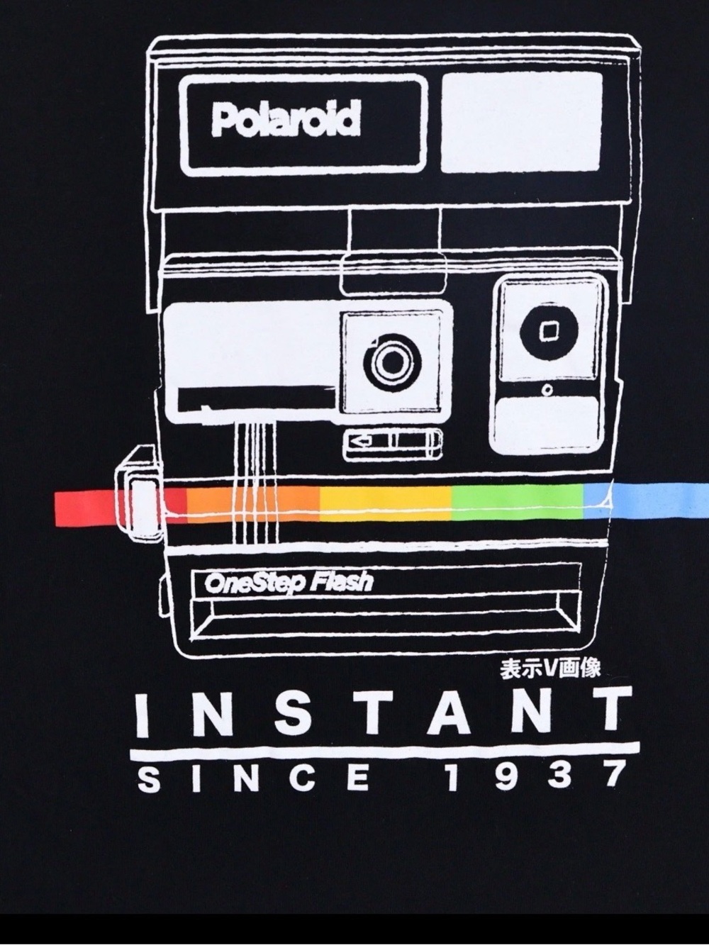 Polaroid Unisex 3-Tshirt Black cotton blend Graphic logo tee short sleeve